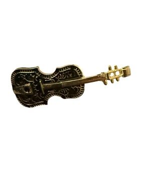 Vintage Gold Violin Brooch - Vintage
